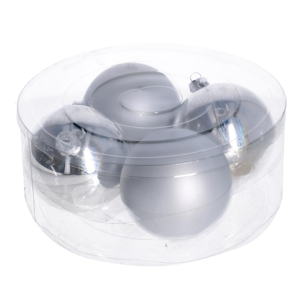 Silver glass sphere cmø10 pack of 4pcs