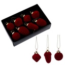 Glass sphere pack of 8 assorted shapes burgundy velvet cm17x11h4,5
