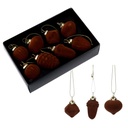 Glass sphere pack of 8 assorted shapes copper velvet cm17x11h4,5