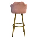 Sgabello Orel in velluto rosa con gambe dorate opache Design elegante e confortevole
