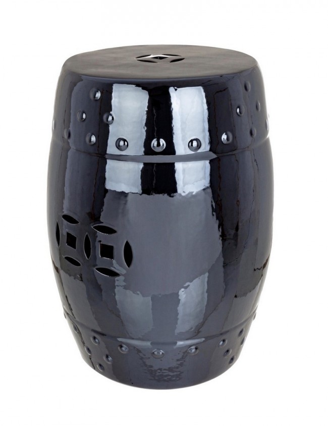 Sgabello Sfinge Blues in ceramica