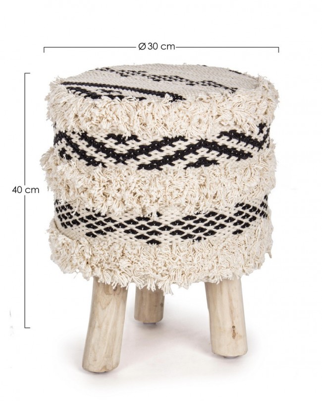 Sgabello Yucatan Nat-Nero D30