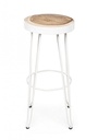Sgabello bar bianco  in legno stile naturale