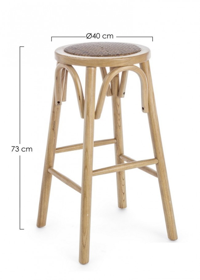 Sgabello bar in legno naturale stile rustico