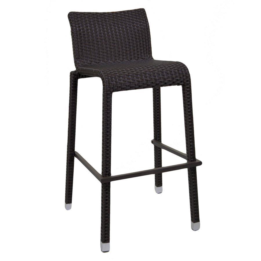 Sgabello bar polyrattan adila noce cm49x59h81/103
