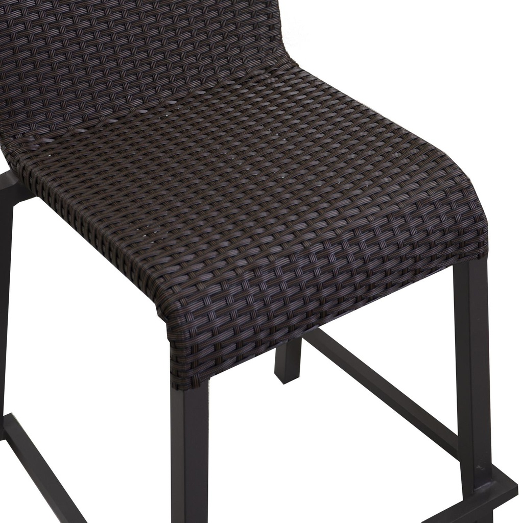 Sgabello bar polyrattan adila noce cm49x59h81/103