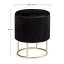 Sgabello con struttura metallo oro contenitore nero