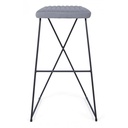 Sgabello da Bar in acciaio e velluto Grigio KINSLEY 40x46 h76 cm