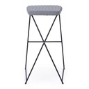 Sgabello da Bar in acciaio e velluto Grigio KINSLEY 40x46 h76 cm