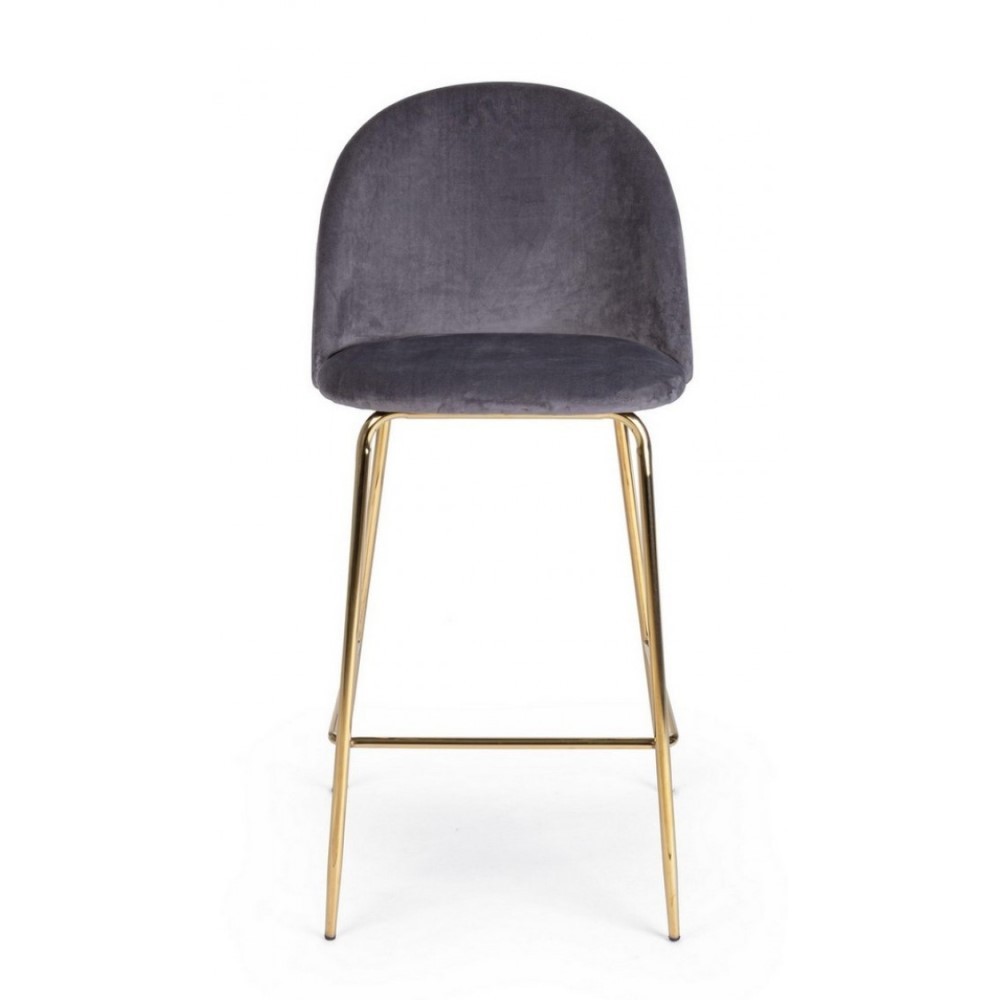 Sgabello design contemporaneo Bar Carry velluto grigio scuro