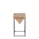 Sgabello in acciaio seduta in legno di abete PRISMY 25,5x25,5x h46 cm