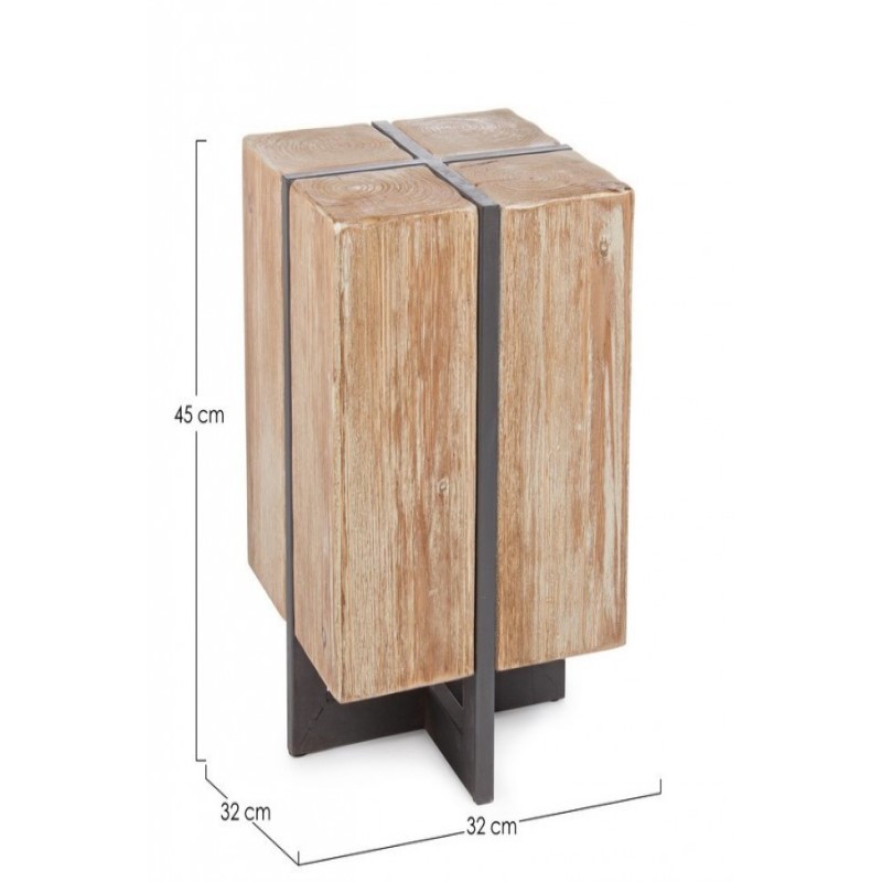 Sgabello legno metallo industriale Garrett 45h cm