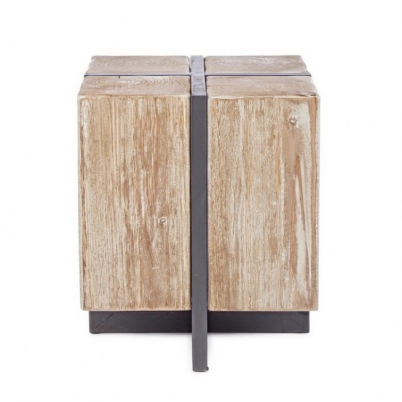 Sgabello legno metallo industriale Garrett 45h cm