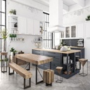 Sgabello legno metallo industriale Garrett 45h cm