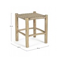 Sgabello per esterno in legno Teak Naturale LAMPOK 38x38x h45 cm