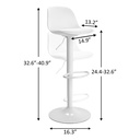 Sgabello regolabile completamente bianco 36x40x85 cm
