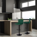 Sgabello regolabile verde scuro con gambe nere opache