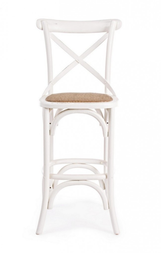 Sgabello rustico Bar Cross bianco