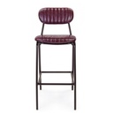 Sgabello vintage da bar in simipelle Bordeaux DEBBIE 44x51x h100 cm