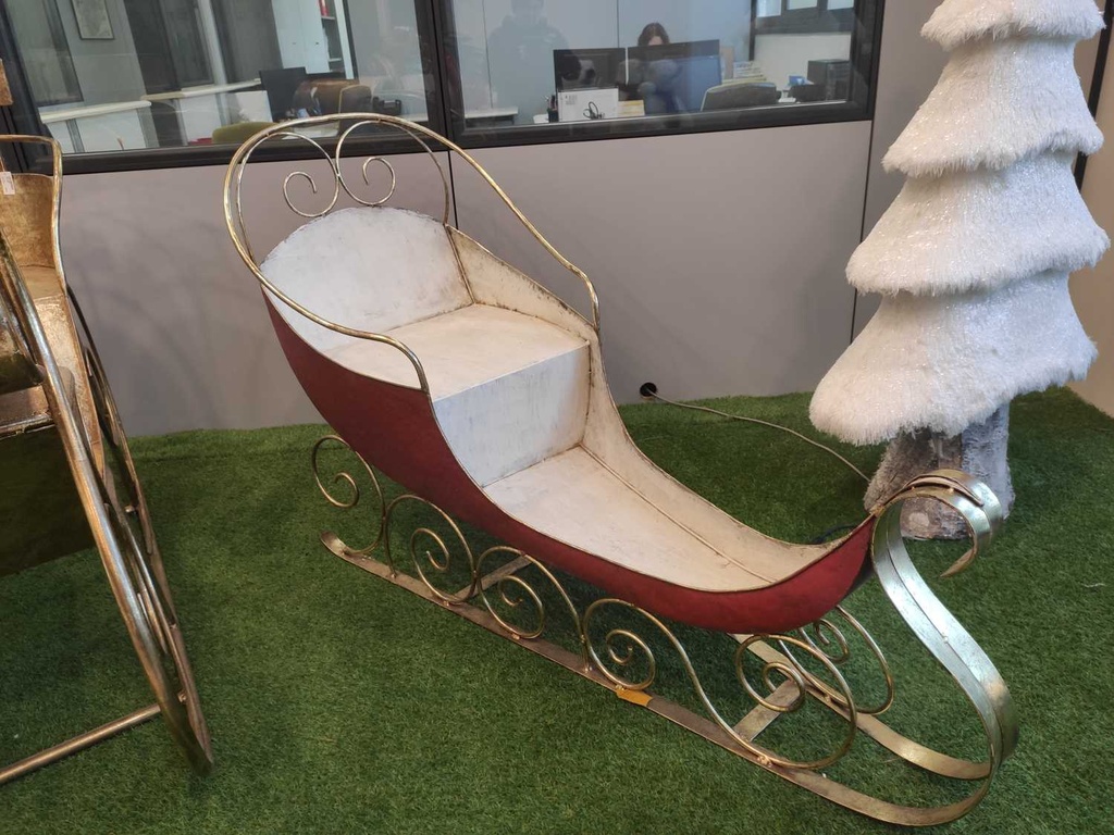 Slitta metallo rosso cm162x65h98