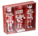 Red wooden soldier 3pcs pack 18x16h4,5 cm