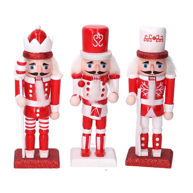 Red wooden soldier 3pcs pack 18x16h4,5 cm