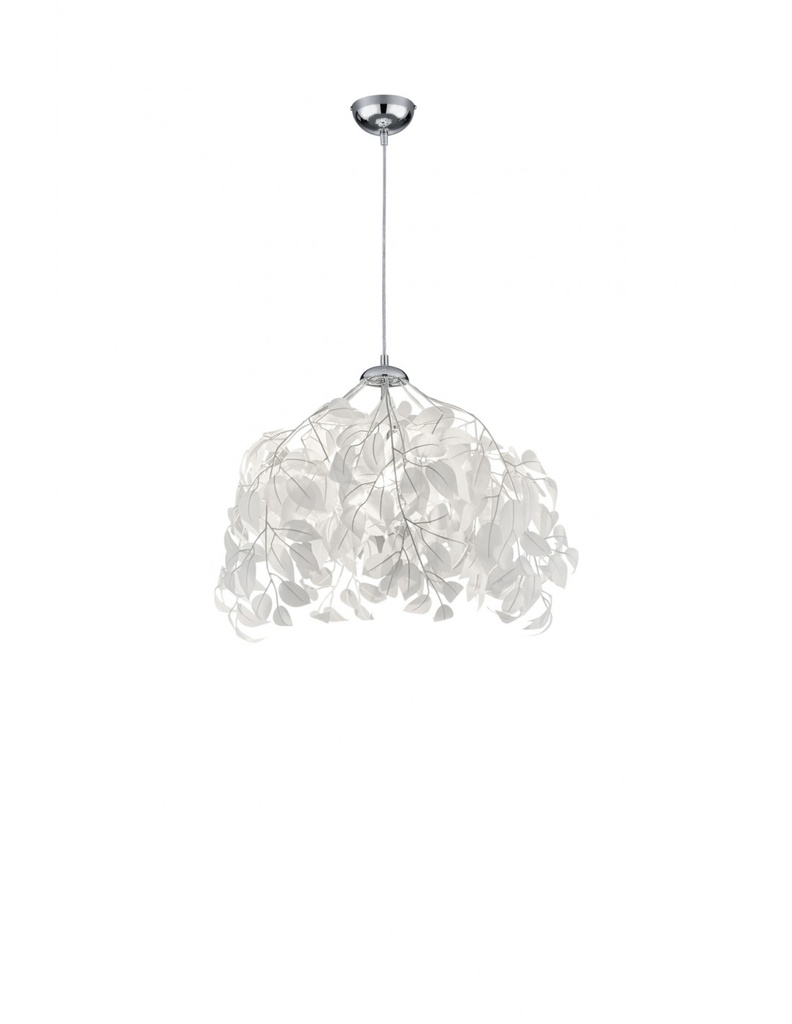 Sospensione 1 Luce Foglie Bianche Lavabili Leavy Ø38 cm Trio Lighting