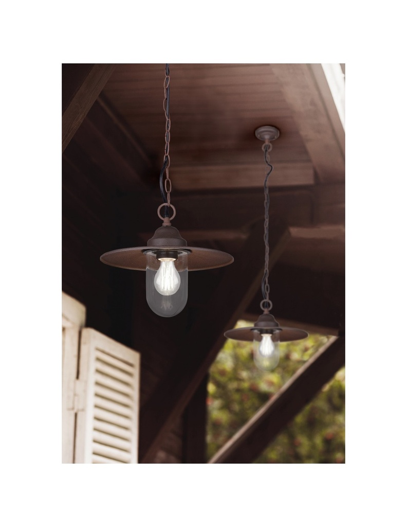 Sospensione 1xE27 Brenta Ruggine Diffusore Vetro IP44 Trio Lighting