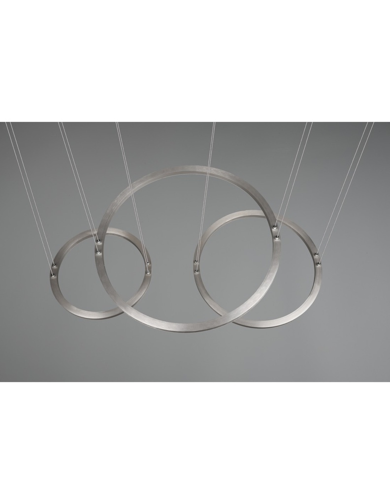 Sospensione 3 Anelli Led Dimmer Nichel Dimmer Morrison Trio Lighting