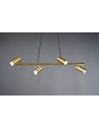 Sospensione 4 Faretti GU10 Orientabili Marley Ottone Invecchiato Trio Lighting