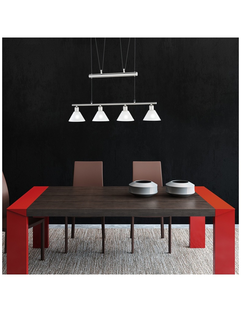 Sospensione 4 Luci Saliscendi Stamina Nichel L80 cm Trio Lighting