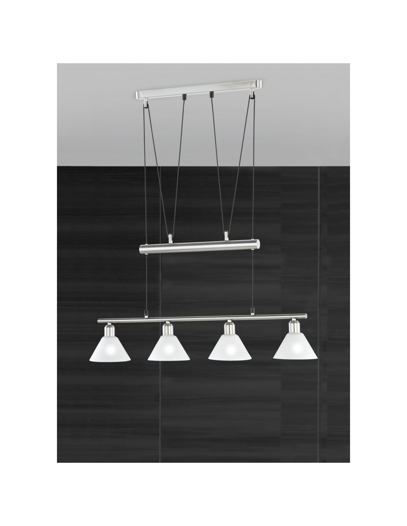 Sospensione 5 Luci Saliscendi Stamina Nichel L102 cm Trio Lighting