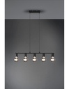 Sospensione 5xE27 Vannes Nero L82 cm Trio Lighting