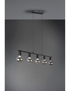 Sospensione 5xE27 Vannes Nero L82 cm Trio Lighting
