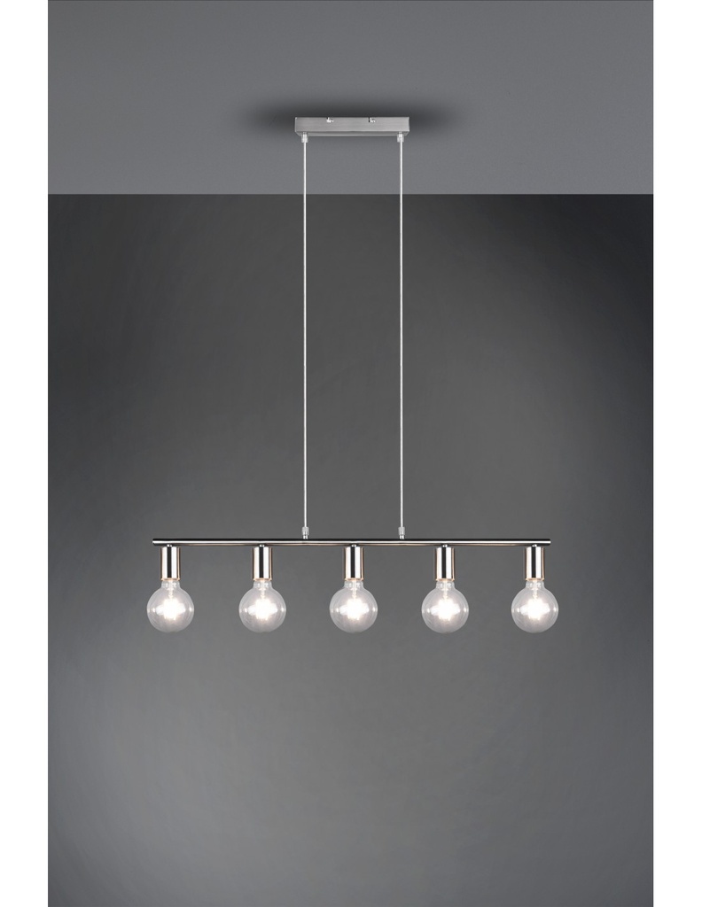 Sospensione 5xE27 Vannes Nichel L82 cm Trio Lighting