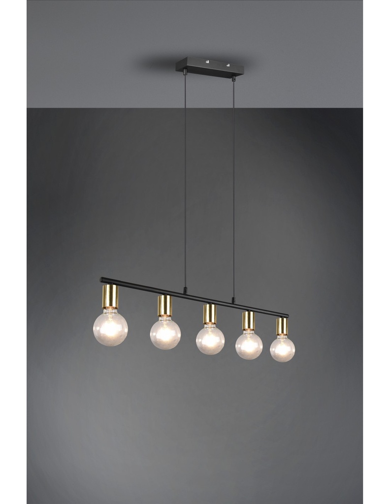 Sospensione 5xE27 Vannes Ottone L82 cm Trio Lighting