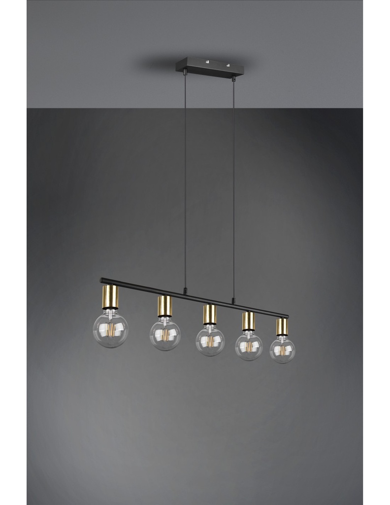 Sospensione 5xE27 Vannes Ottone L82 cm Trio Lighting
