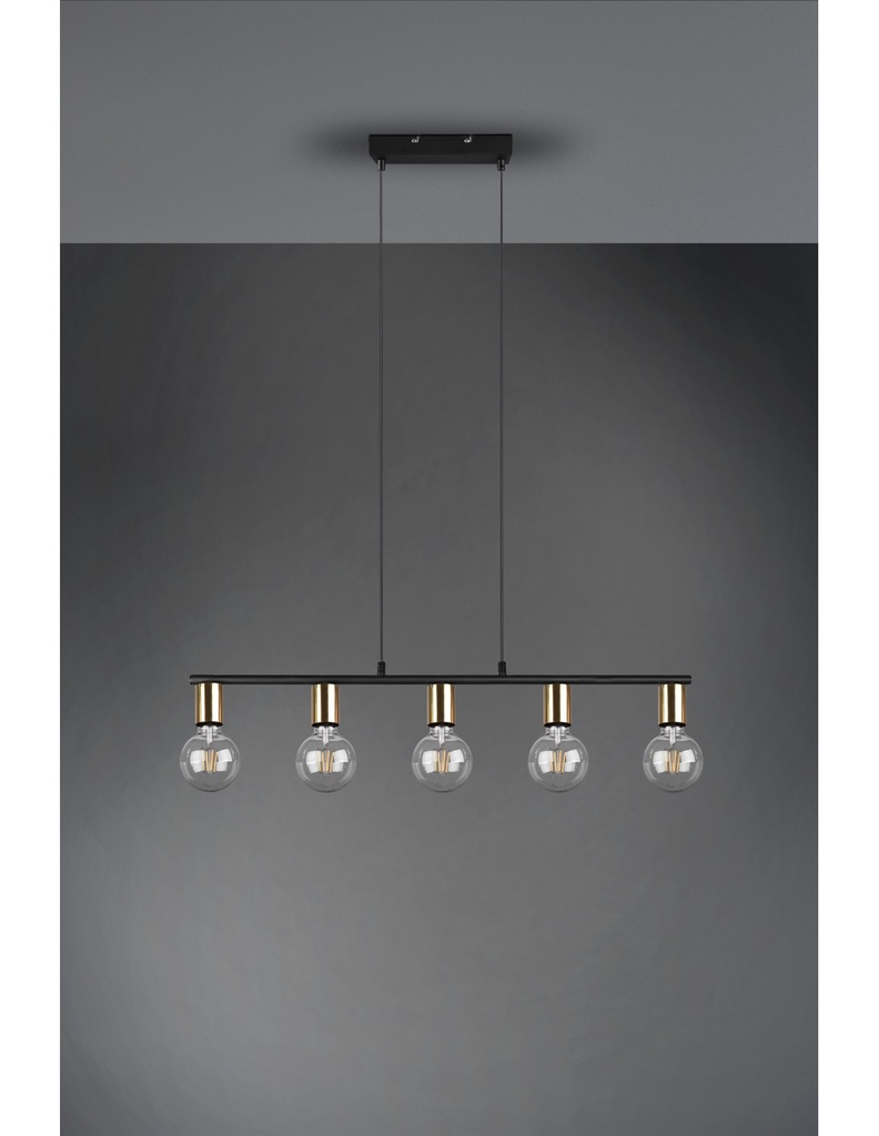 Sospensione 5xE27 Vannes Ottone L82 cm Trio Lighting