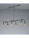 Sospensione 6xE27 Industrial Argento Anticato Gotham L102 cm Trio Lighting