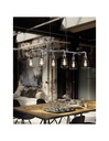 Sospensione 6xE27 Industrial Argento Anticato Gotham L102 cm Trio Lighting