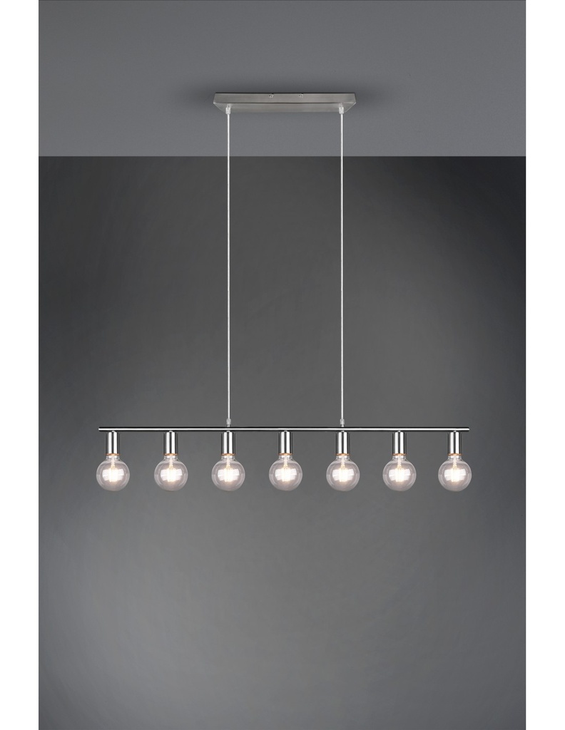 Sospensione 7xE27 Vannes Nichel L110 cm Trio Lighting
