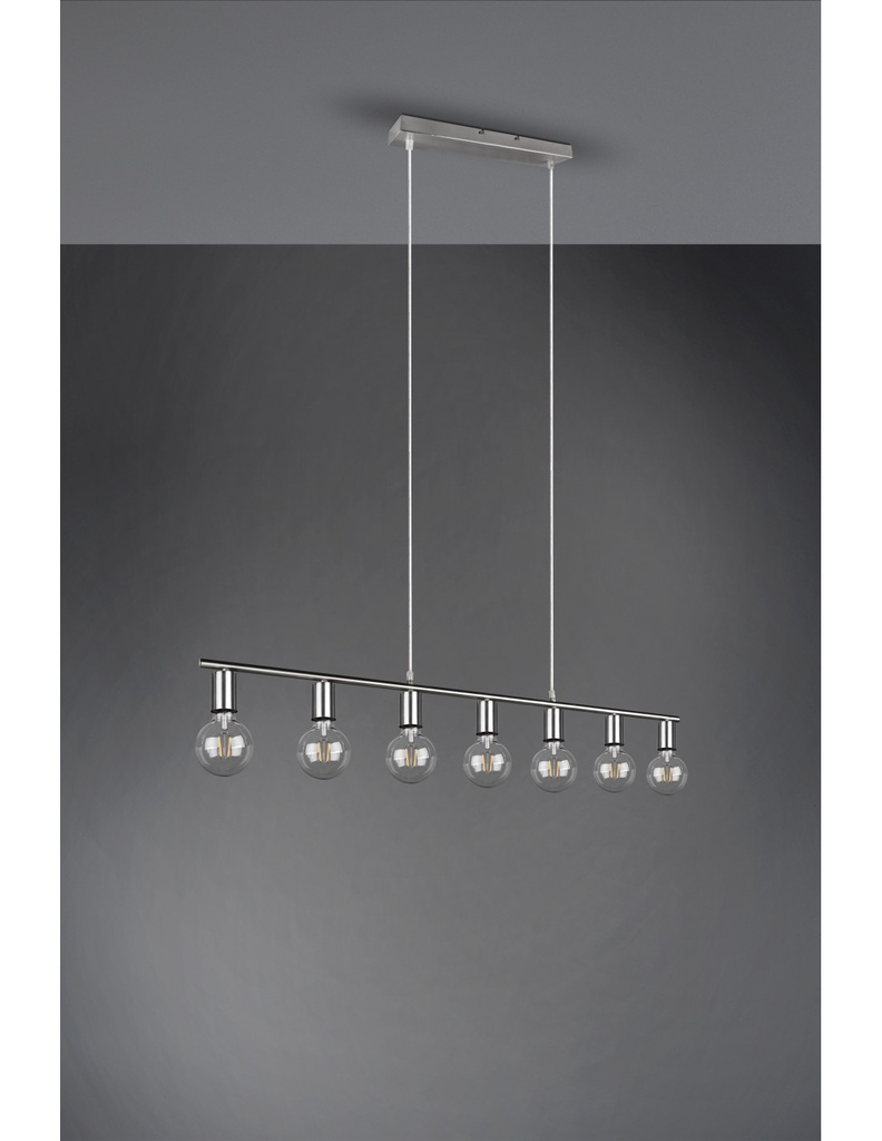 Sospensione 7xE27 Vannes Nichel L110 cm Trio Lighting