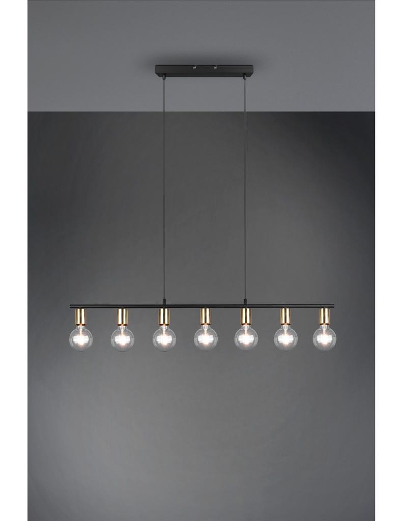 Sospensione 7xE27 Vannes Ottone L110 cm Trio Lighting