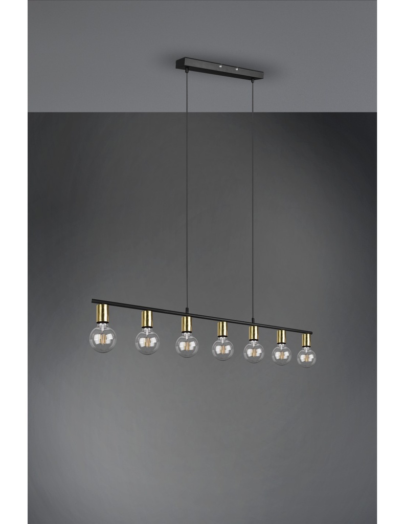 Sospensione 7xE27 Vannes Ottone L110 cm Trio Lighting