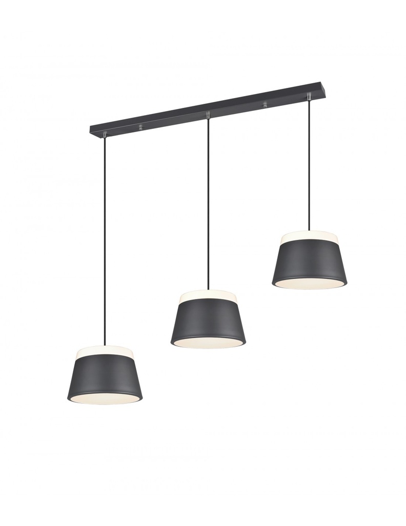 Sospensione Baroness Paralumi Neri Doppia Illuminazione 6xE14 Trio Lighting