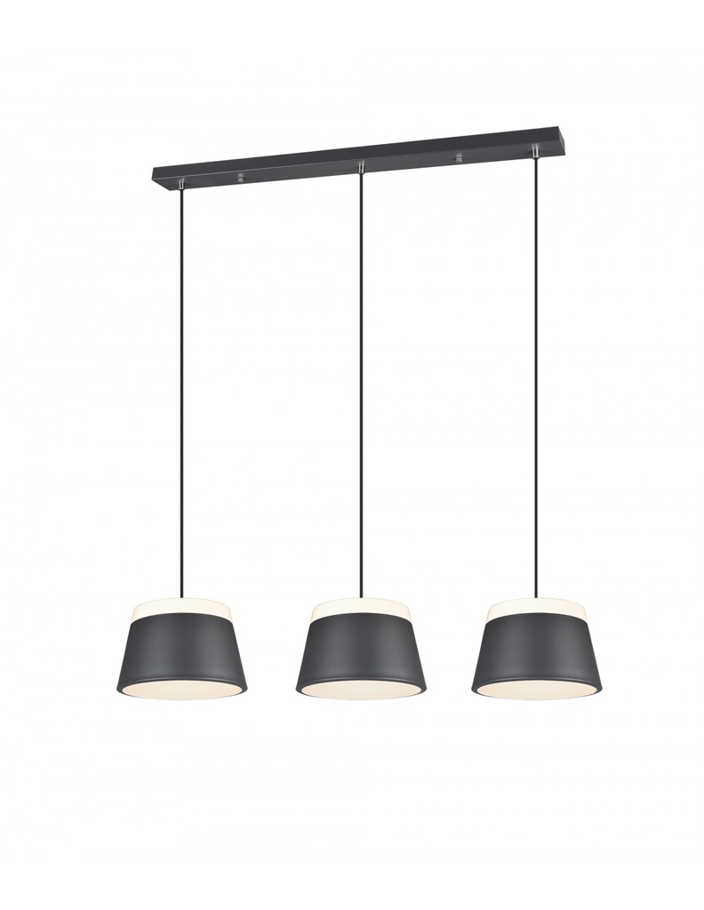 Sospensione Baroness Paralumi Neri Doppia Illuminazione 6xE14 Trio Lighting