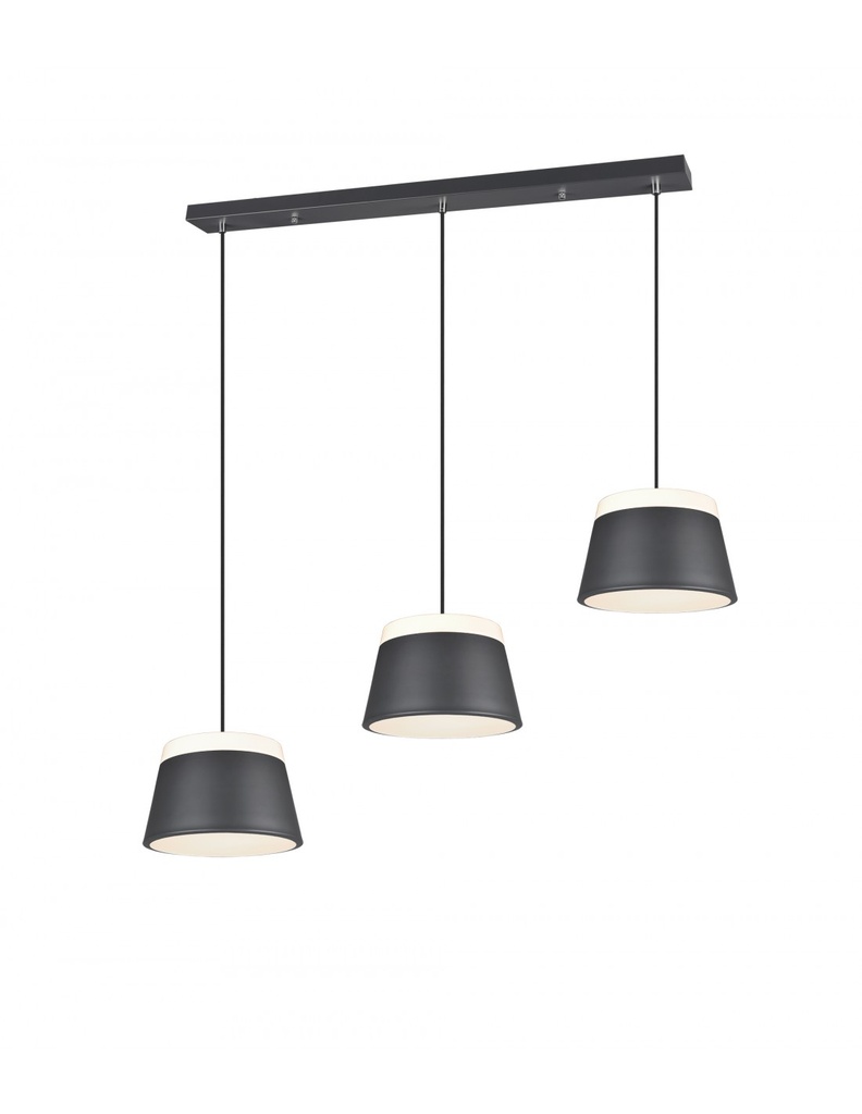 Sospensione Baroness Paralumi Neri Doppia Illuminazione 6xE14 Trio Lighting