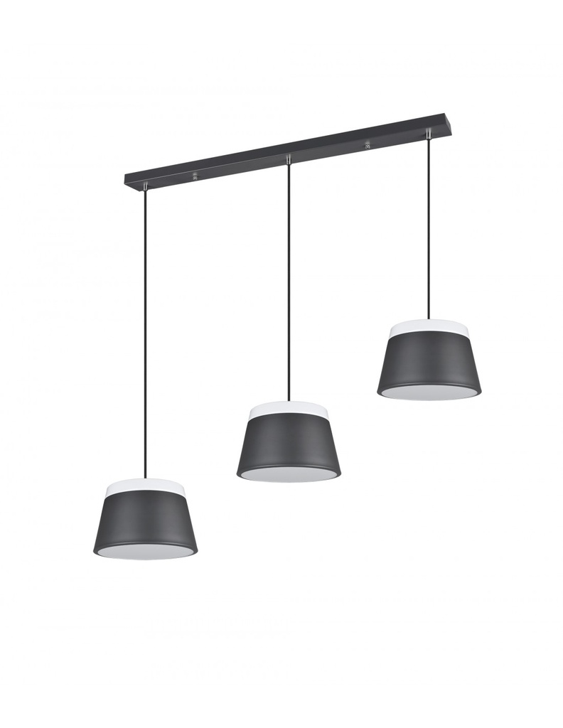 Sospensione Baroness Paralumi Neri Doppia Illuminazione 6xE14 Trio Lighting