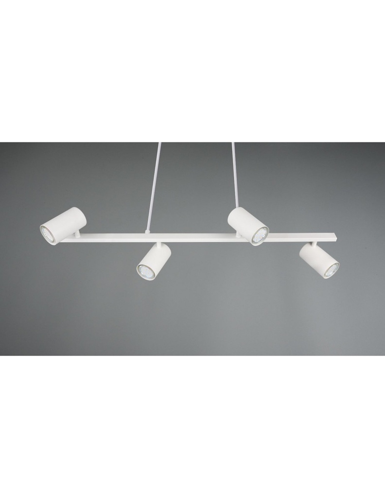 Sospensione Bianca 4 Faretti Spot GU10 Orientabili Marley Trio Lighting