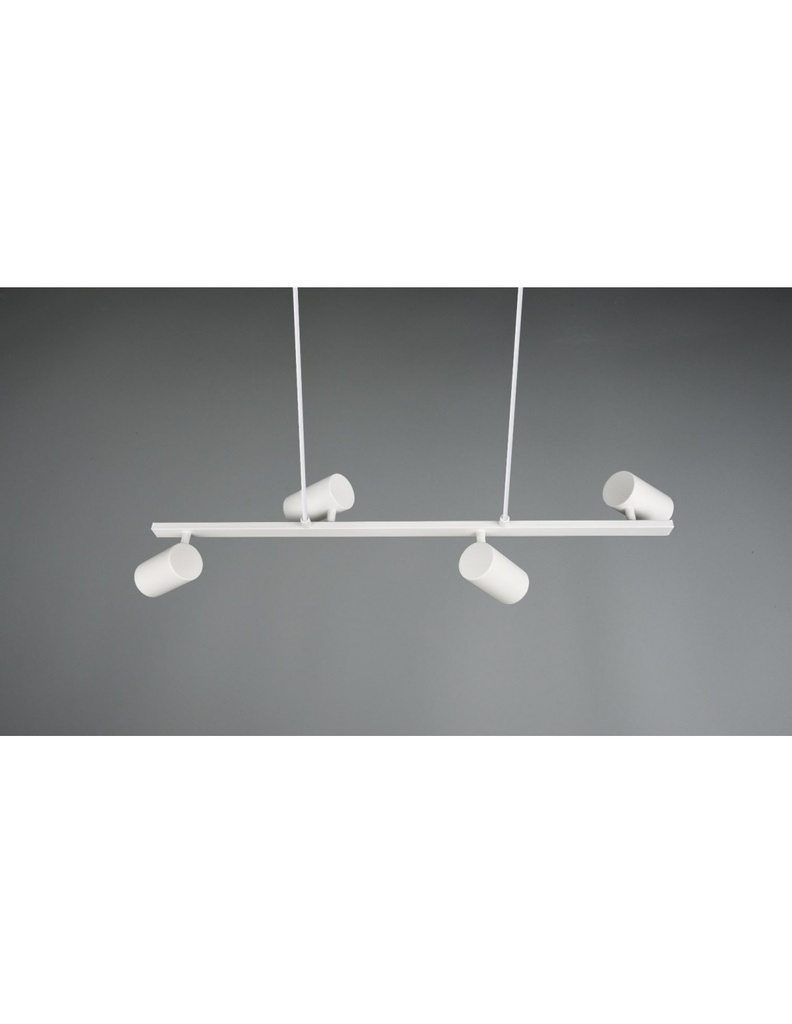 Sospensione Bianca 4 Faretti Spot GU10 Orientabili Marley Trio Lighting